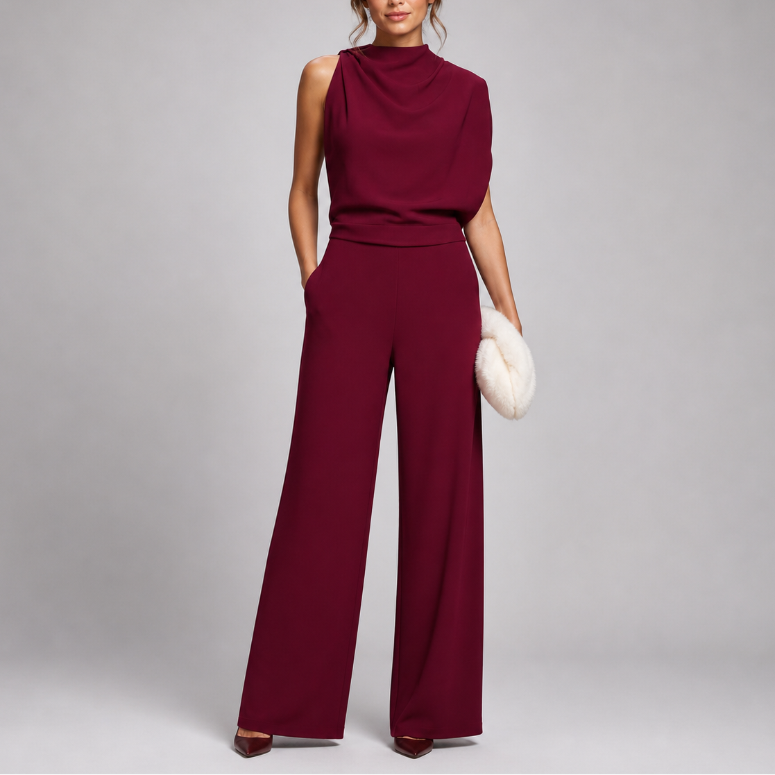 Larkin | High Neck Wide-Leg Sleeveless Jumpsuit oaklynwear
