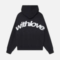 Oversized graphic fleece hoodie with yellow back print and kangaroo pocket - view 7