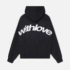 Oversized graphic fleece hoodie with yellow back print and kangaroo pocket - view 7