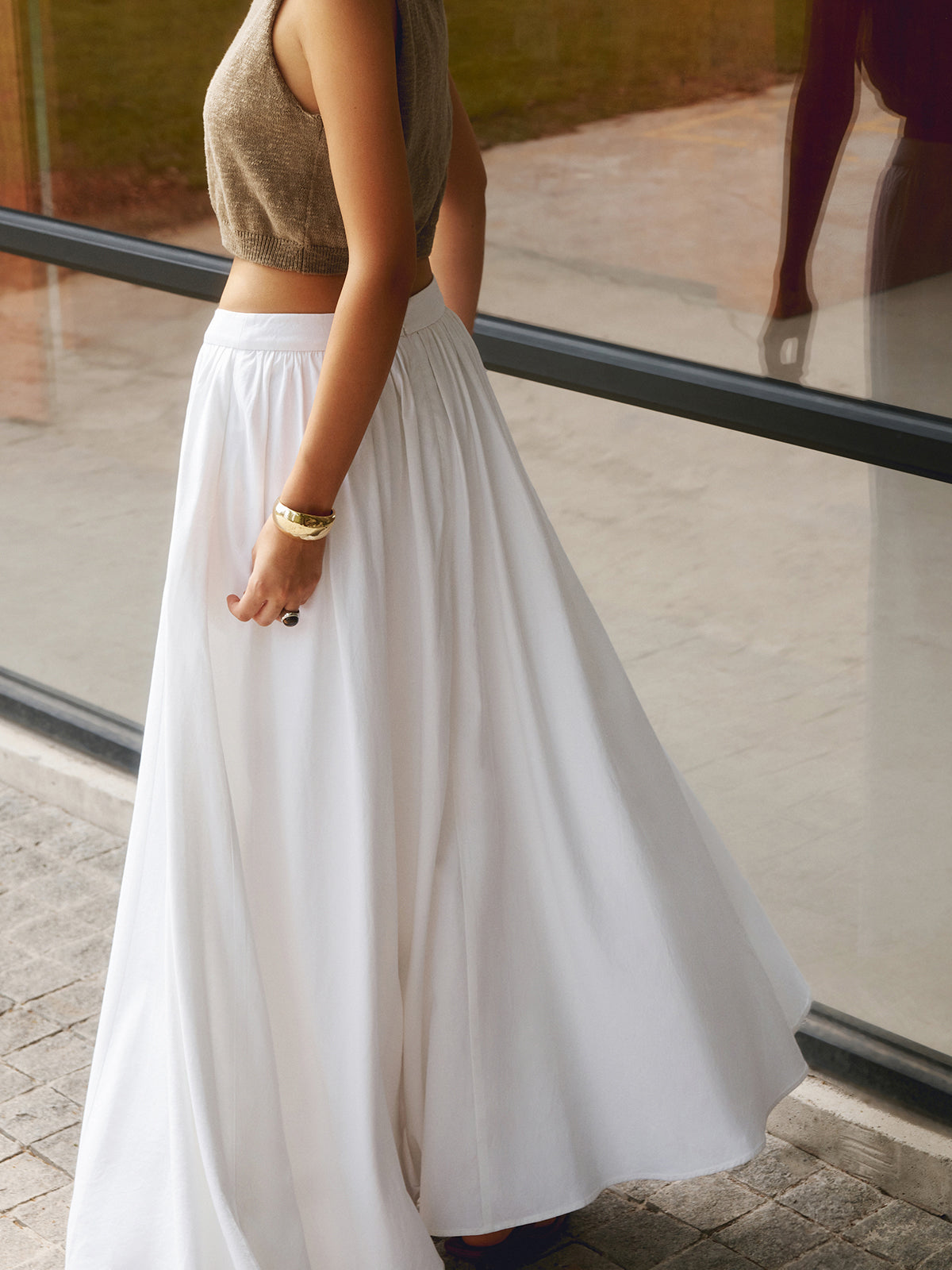 Celeste | Pleated Maxi Skirt with Pockets oaklynwear