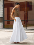 Celeste | Pleated Maxi Skirt with Pockets oaklynwear