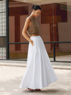Celeste | Pleated Maxi Skirt with Pockets oaklynwear