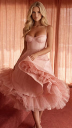 Maisie satin wedding guest midi dress with lace-edged sweetheart bodice and full skirt - view 25