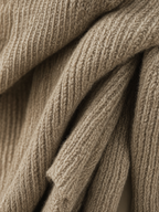 Oversized turtleneck knit mini dress with long balloon sleeves - view 11