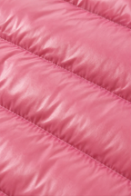 Women's long pink hooded puffer coat with quilted shell and front zip - view 16