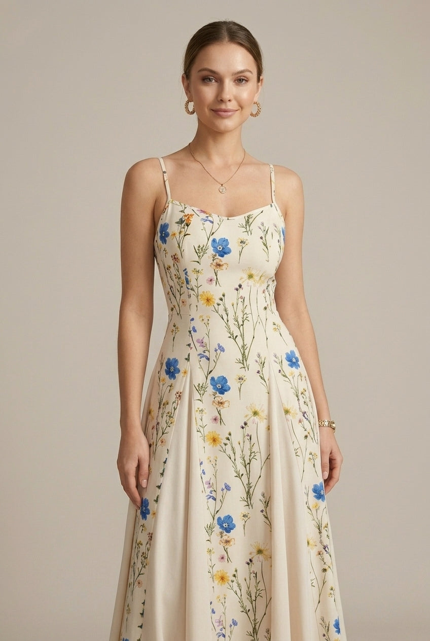 Jade | Floral Sweetheart A-Line Maxi Dress oaklynwear