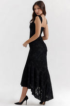 Ruched bodycon corset midi dress with high-low fishtail hem - view 2