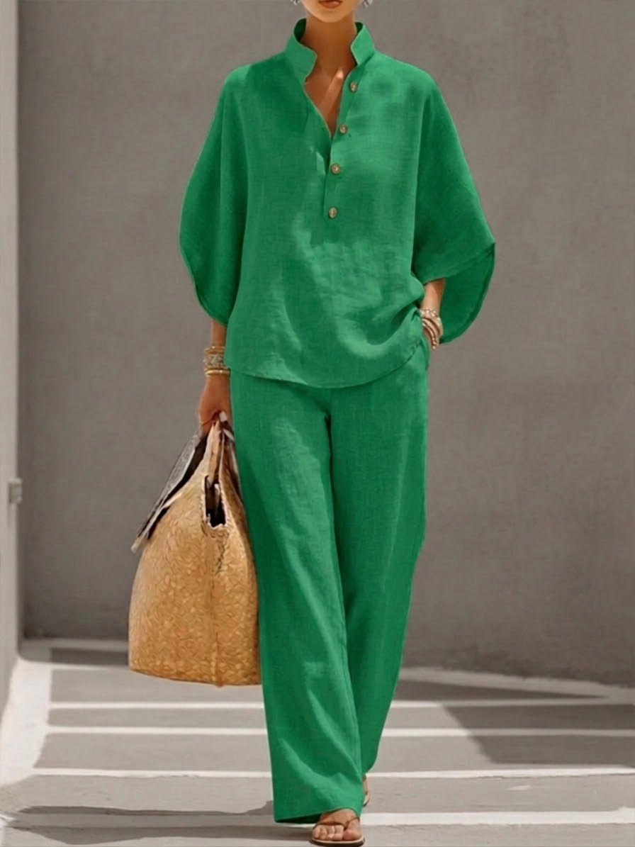 Nadia | Batwing Top Wide Leg Pants Set oaklynwear