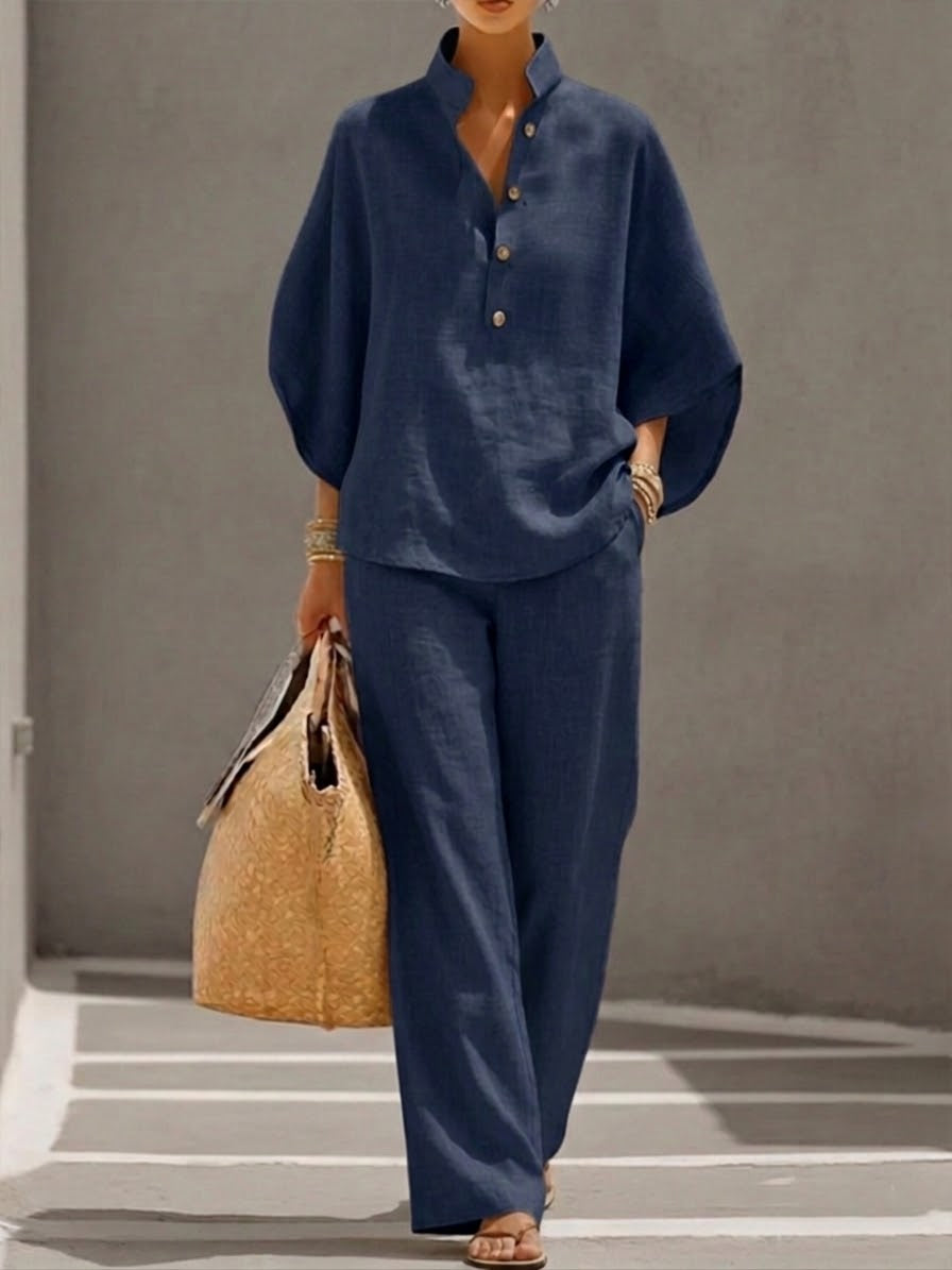 Nadia | Batwing Top Wide Leg Pants Set oaklynwear
