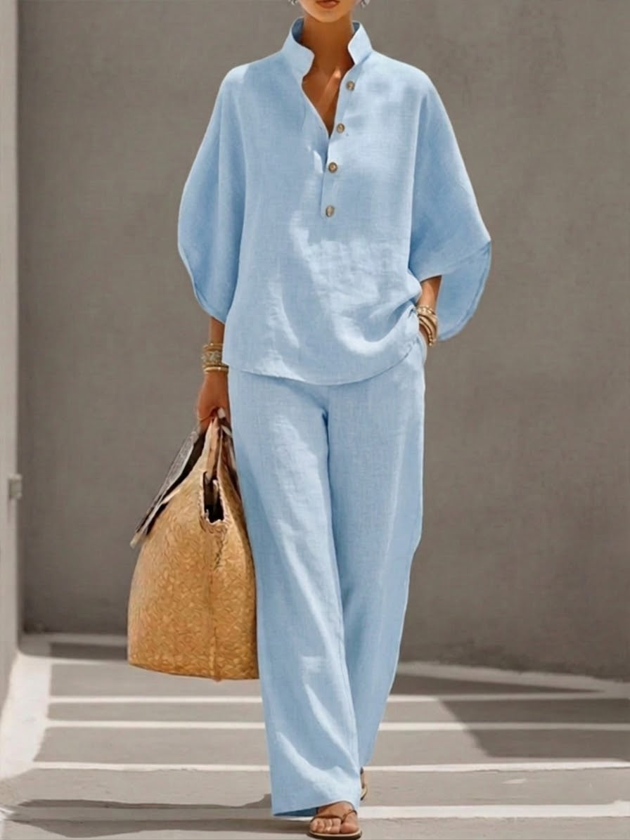 Nadia | Batwing Top Wide Leg Pants Set oaklynwear