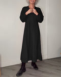 Flowy long sleeve holiday maxi dress with V-neck - view 3