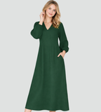 Flowy long sleeve holiday maxi dress with V-neck - view 6