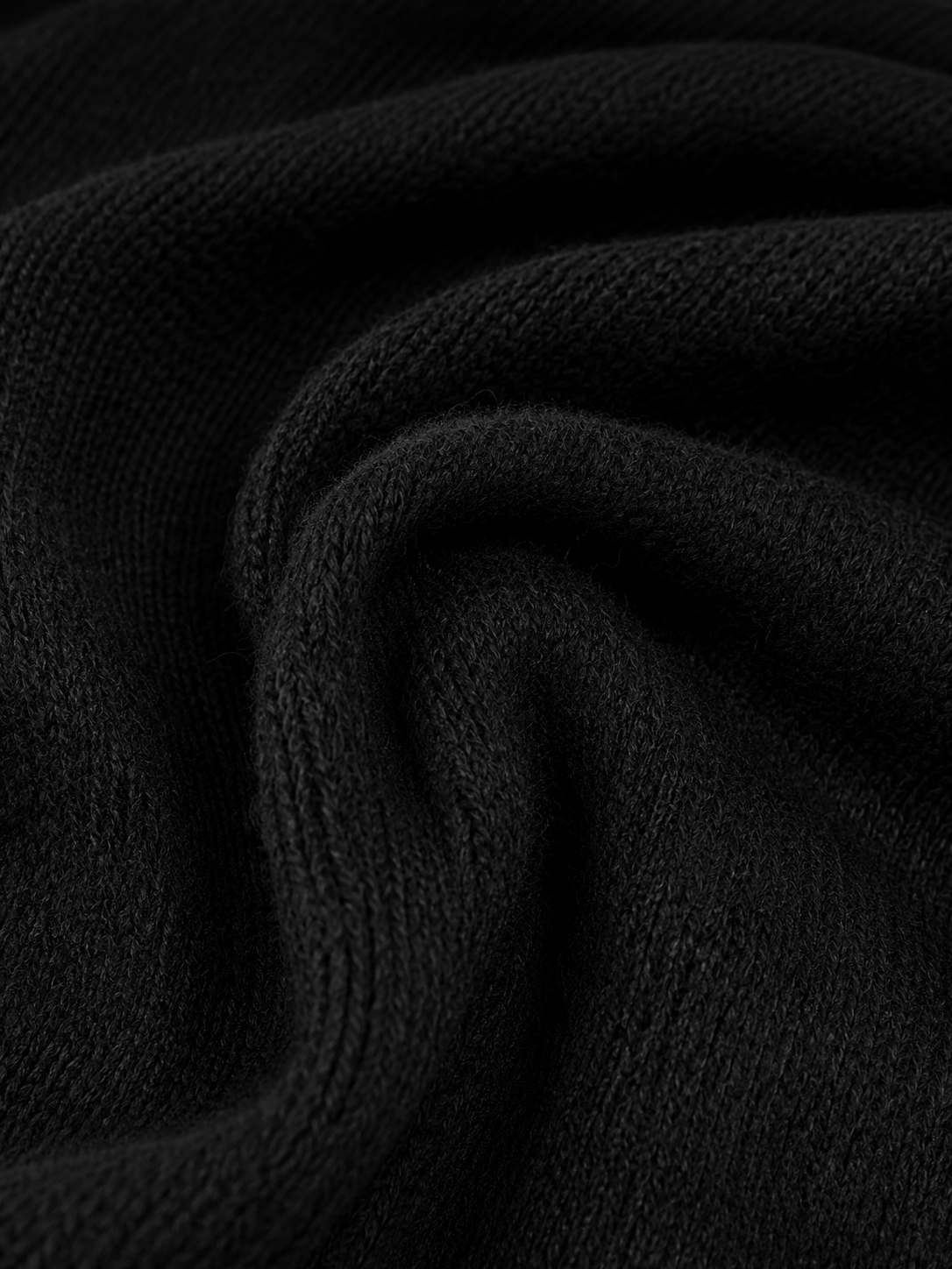 Relaxed black knit turtleneck fall dress in midi length - view 10