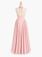 Women's Elegant French Style Pleated Maxi Dress – V-Neck Ruched... oaklynwear