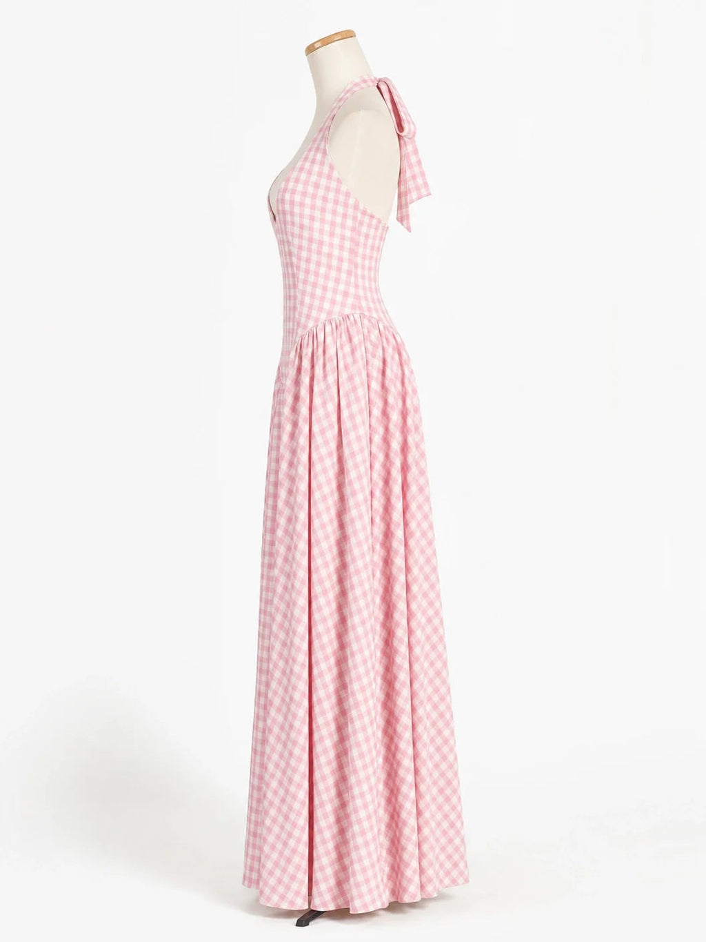 Women's Elegant French Style Pleated Maxi Dress – V-Neck Ruched... oaklynwear