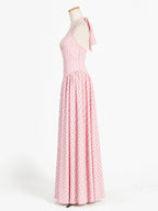 Women's Elegant French Style Pleated Maxi Dress – V-Neck Ruched... oaklynwear