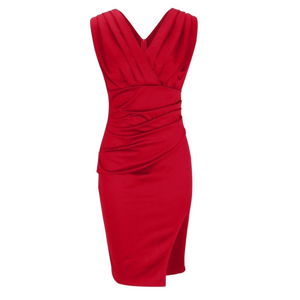 Rosalina | Women's Sleeveless V-Neck Bodycon Dress oaklynwear
