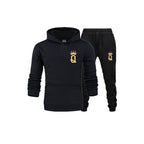 King and Queen matching tracksuit with crown letter print hoodie and joggers - view 6