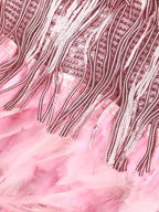 Roxie sequin fringe mini dress with feather trim hem and spaghetti straps - view 11