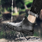 Women's slip-on Chelsea rain ankle boots with glossy toe cap and lug sole - view 4