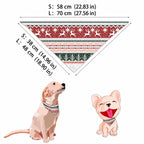 Matching family Christmas pajamas in red, green and gray Nordic reindeer and snowflake print with white cuffs - view 7