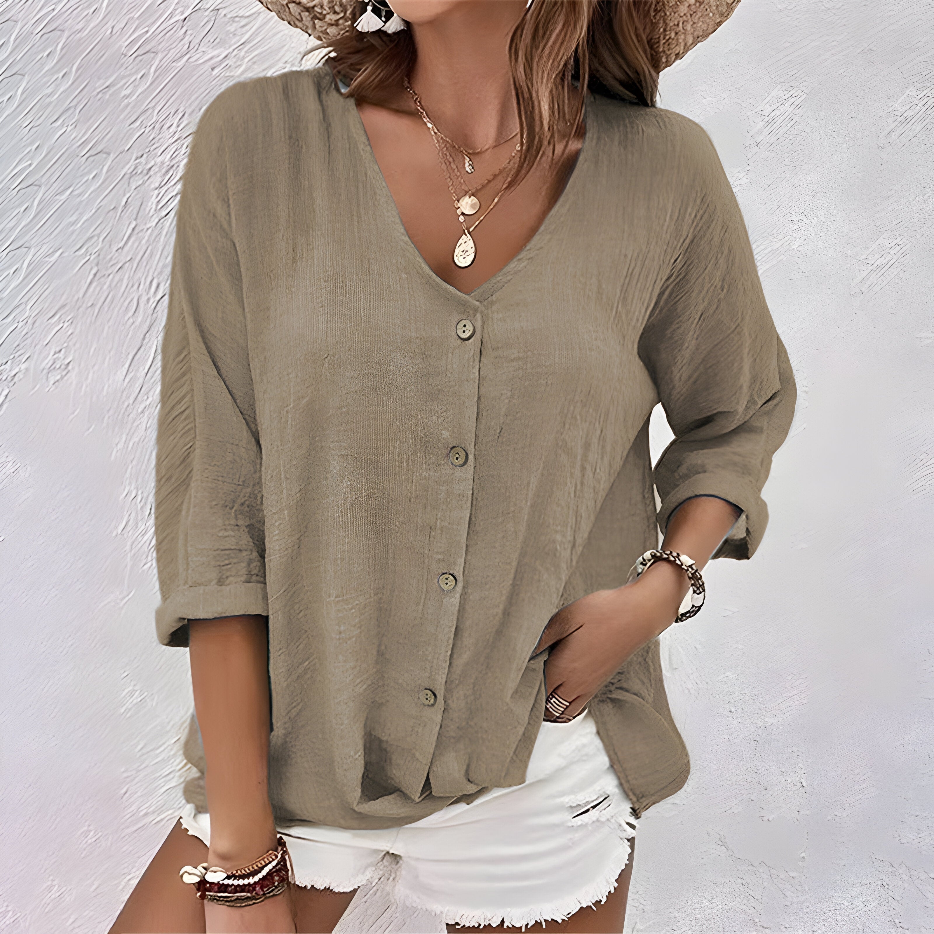 Giana | Relaxed Button-Up Blouse oaklynwear