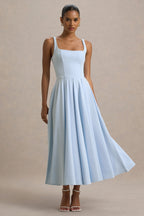 Parina | Pleated Square Neck Midi Dress oaklynwear