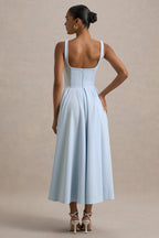 Parina | Pleated Square Neck Midi Dress oaklynwear