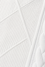 White stand collar knit blazer jacket with cable texture and dark buttons - view 9