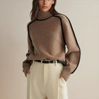 Charlotte | Oversized Colorblock Turtleneck Sweater with Ribbed Collar, Cozy Winter Knit oaklynwear